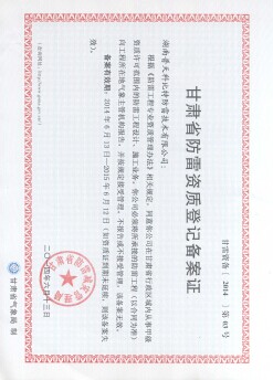 省防雷資質等級備案證書